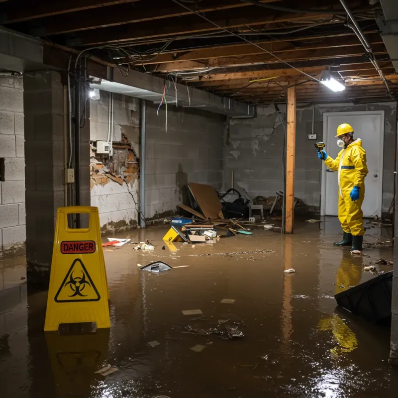 Flooded Basement Electrical Hazard in Wayland, MI Property